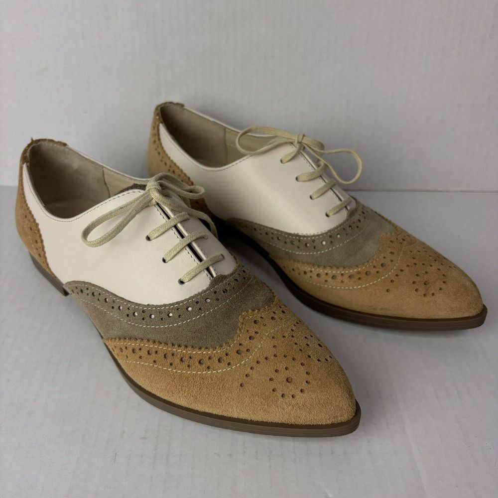 Girotti Custom Leather Oxford Wingtips Shoes Mens EU39‎ Suede Caramel NWOT $339